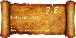 Fekonya Emil névjegykártya